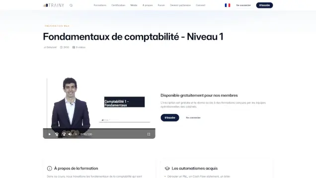 Capture d'écran du site Trainy.co